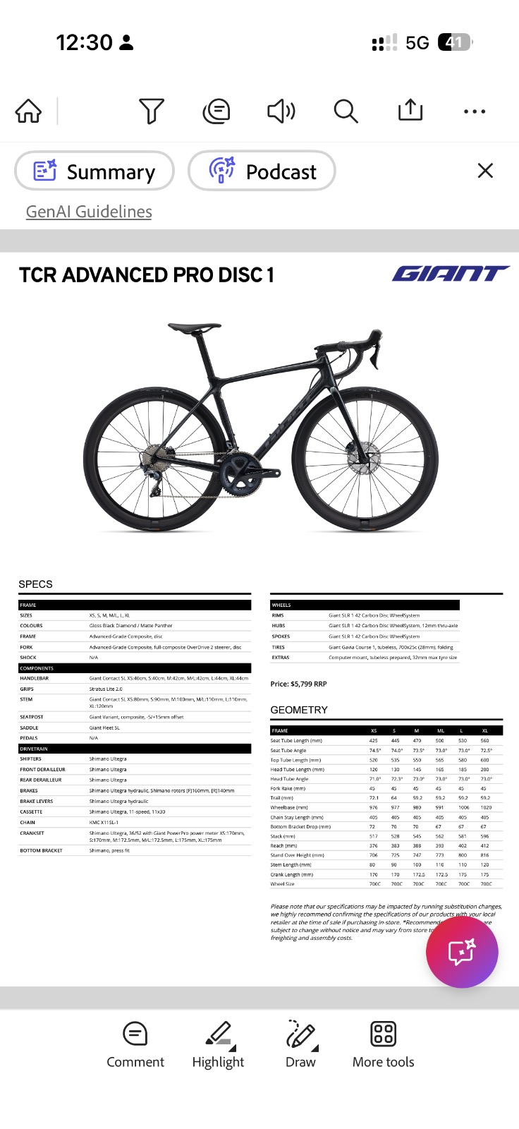 Giant TCR Advanced Pro Disc 1 (2023)